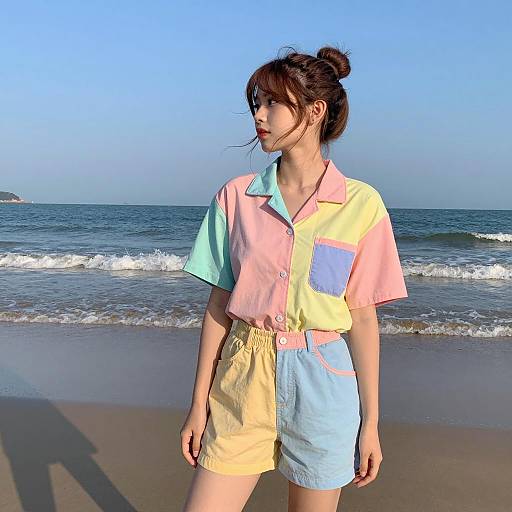 Vibrant Beach Sunset Fashion Scene