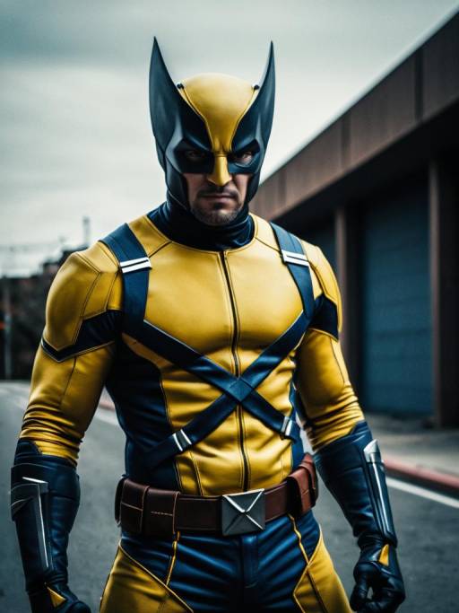 Man in Wolverine Costume Cosplay Portrait
