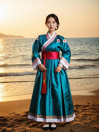 Woman in Traditional Korean Dress