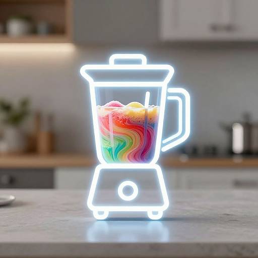 Neon Blender Emoji with Smoothies