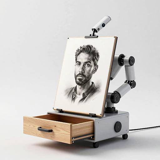 Ultra-Realistic AI Robotic Portrait Drawer