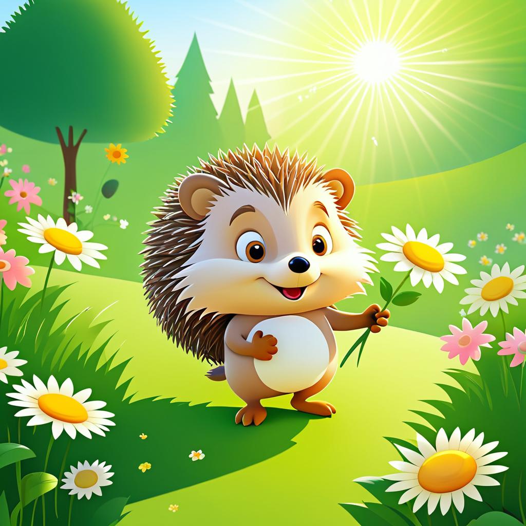 Charming Hedgehog in Sunny Garden