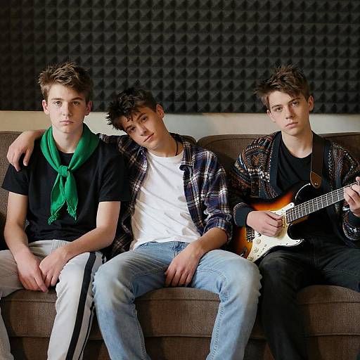 Three Teen Boys on a Couch
