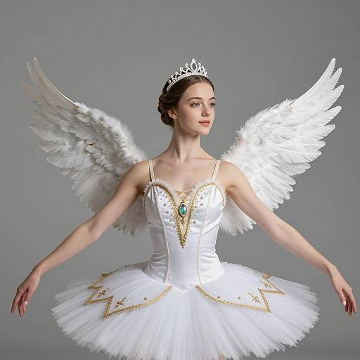 Elegant Anna Pavlova Swan Portrait