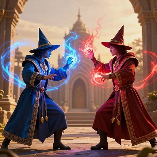 Mystical Duel of Two Magicians