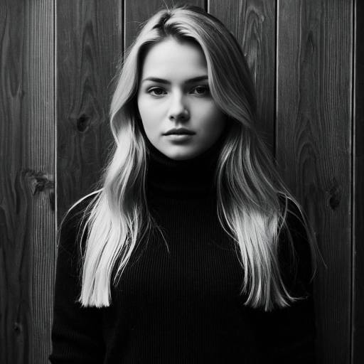 Black and White Portrait of Blonde Woman