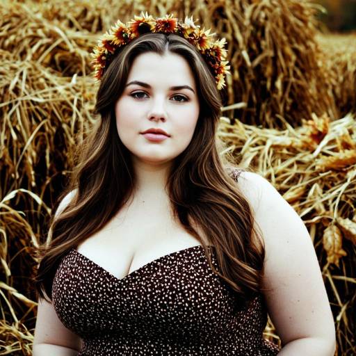 Plus Size Woman with Autumn Flower Crown