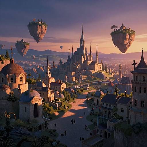 Surreal Twilight Cityscape Dream