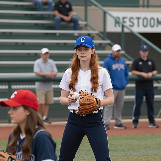 Dynamic Baseball Game Scene with Female Players