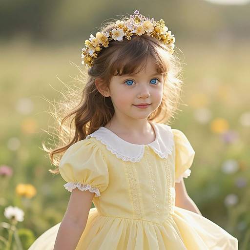 Regal Girl in Sunlit Meadow