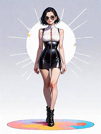 Stylish Woman in Casual Mini Dress