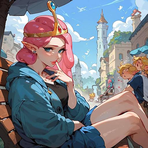 Princess Bubblegum in Techwear City