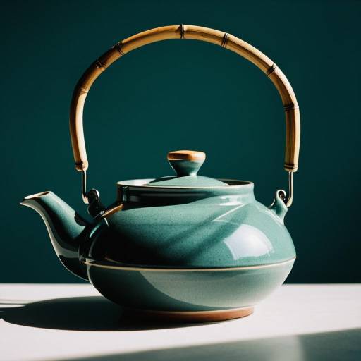 Ceramic Teapot with Bamboo Handle