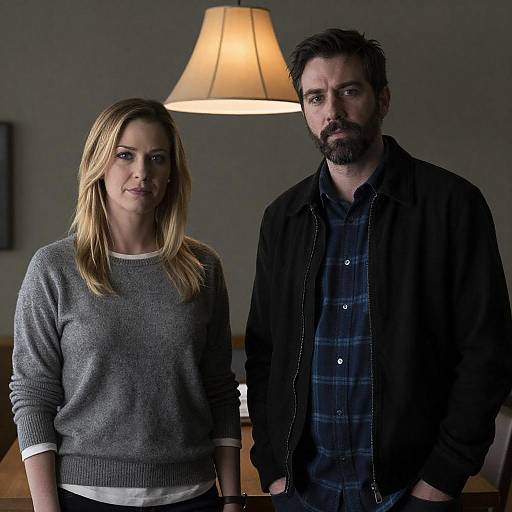 Dimly Lit Couple by Lamp