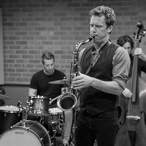 Classic Jazz Trio in Black and White