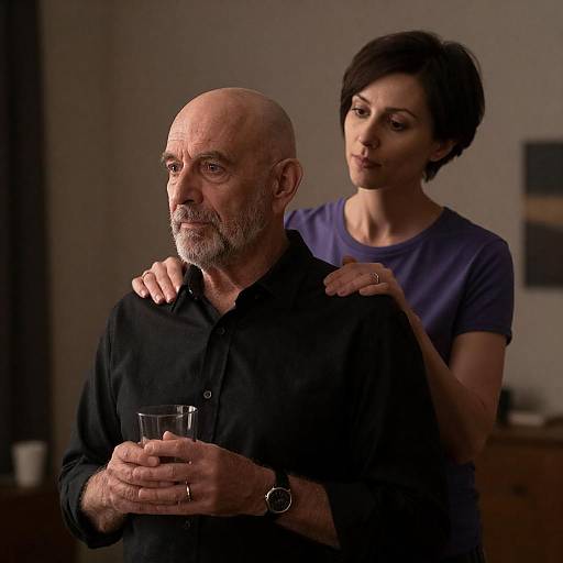 Quiet Moment Between Older Man and Woman