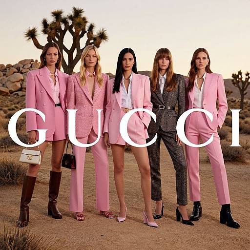 Realistic Women Gucci Campaign in Pink