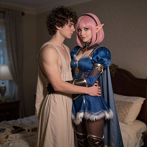 Tender Night Embrace of Lovers