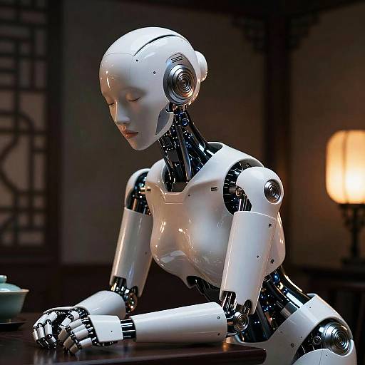 Photorealistic Chinese Zen Android Portrait