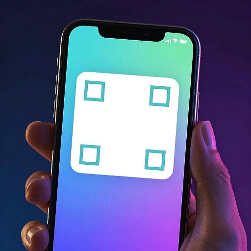 Vibrant QR Placeholder on Smartphone UI