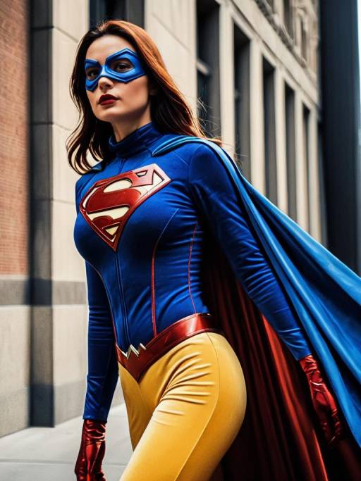 Woman in She-Costume Superhero Outfit