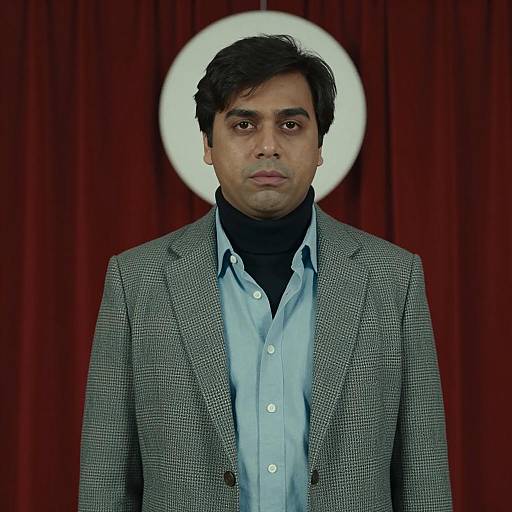 Stylish Man Pose with Dramatic Lighting