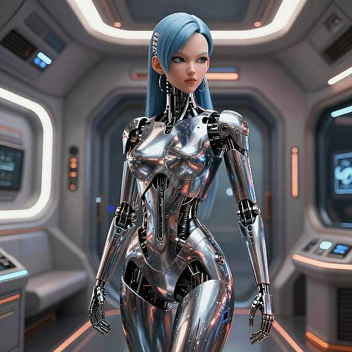 Bulma in Giger-Style Space Cruiser