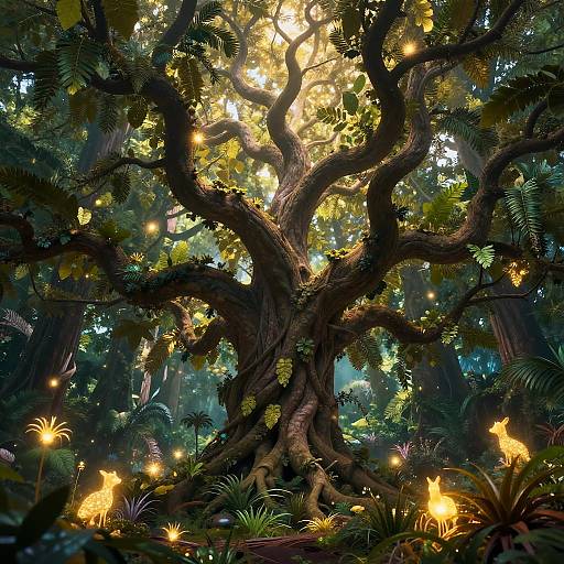 Mystical Tree of Life in Enchanted Forest
