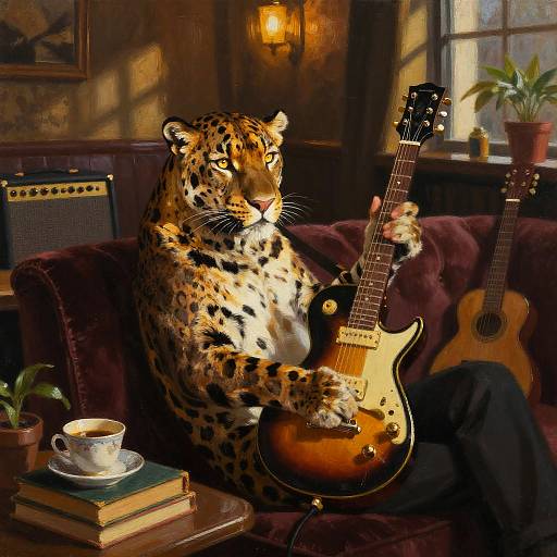 Moody Panther Jazz Guitarist Lounge