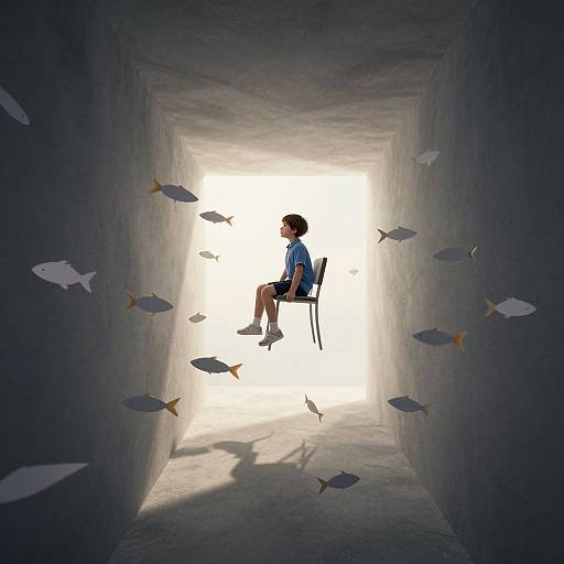 Child Flying Through Inverted Gravity Alleys