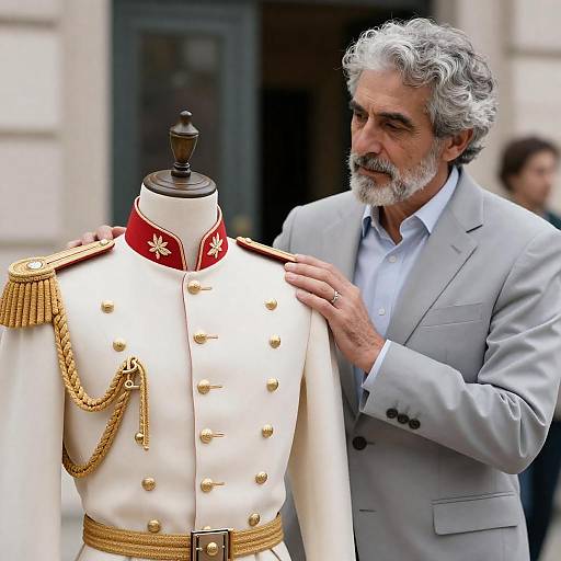 Older Man with Military Mannequin Portrait
