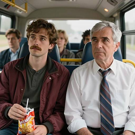 Candid Moment on a City Bus