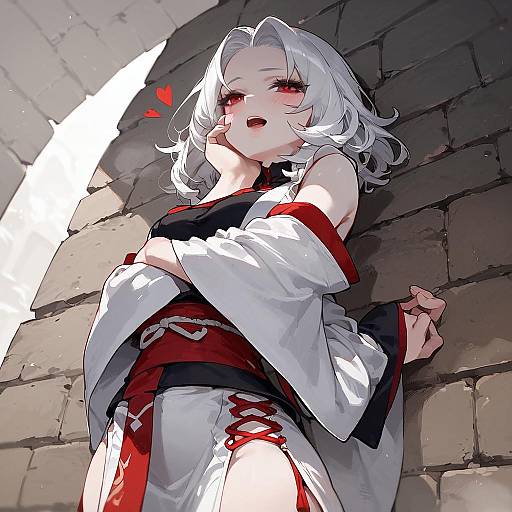 Eerie Anime Character in Kimono