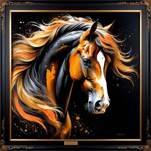 Majestic Horse Head with Artistic Flair Majestic Horse Head with Artistic Flair