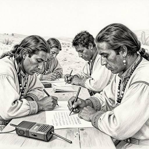 Navajo Code Talkers Pencil Drawing