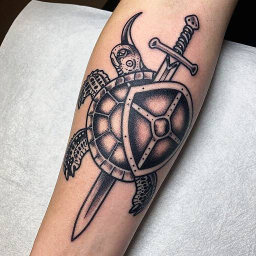 Viking Turtle Mythical Tattoo Design