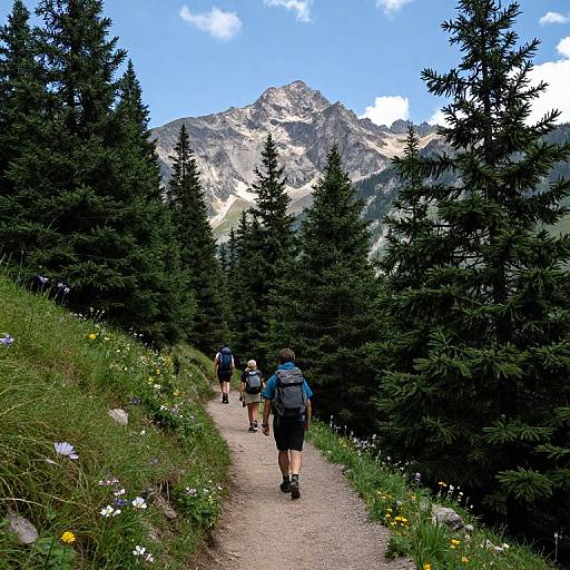 Mountain Trail Through Pine Forest