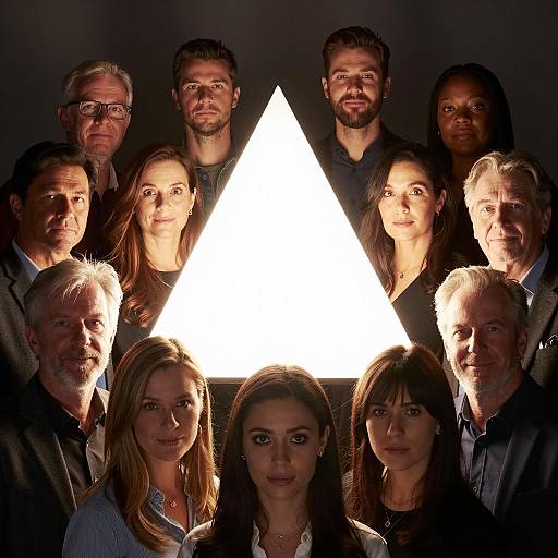 Diverse Group Portrait with Glowing Light