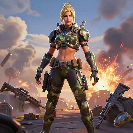 Epic Fortnite Girl Fighter Pose