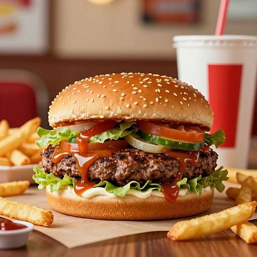 Classic American Whopper Meal Illustration