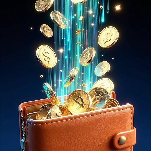 Celestial Digital Coins in Futuristic Wallet