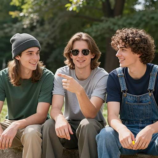 Three Friends Enjoying a Sunny Day