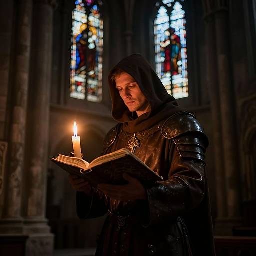 Redemptionist Monk in Dim Cathedral