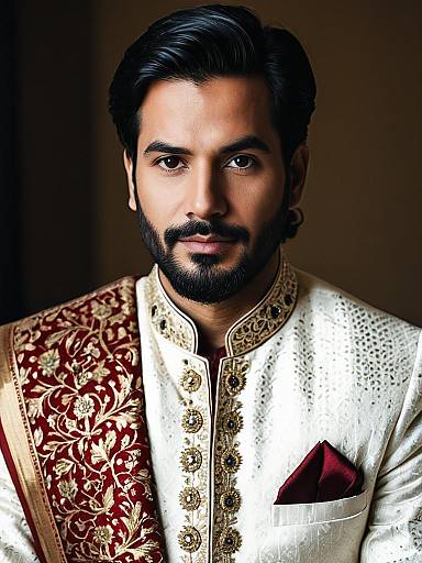Photorealistic Sherwani Father Portrait