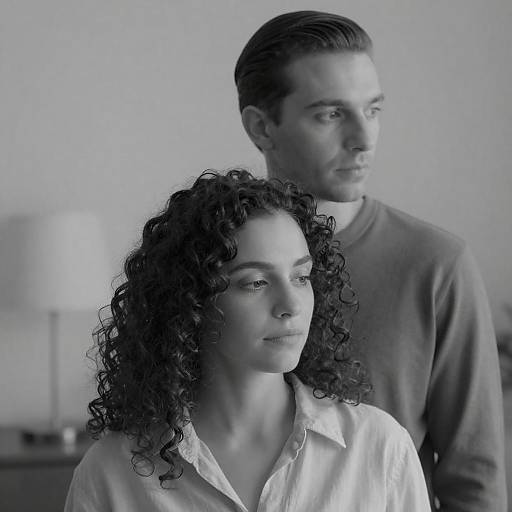 Elegant Black-and-White Portrait of Couple