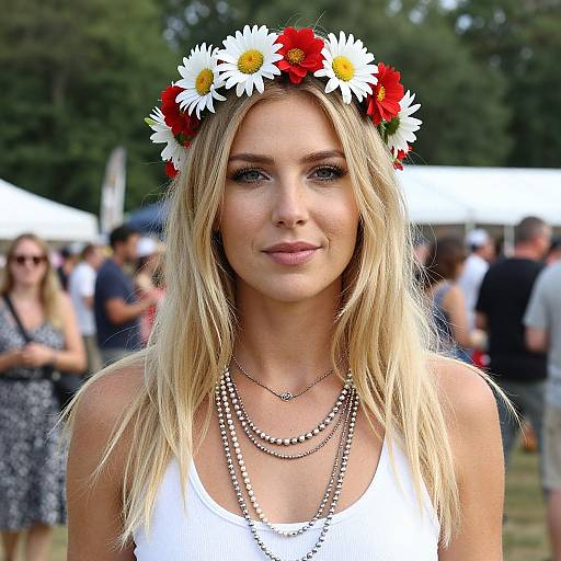 Blonde Woman at Festival Portrait