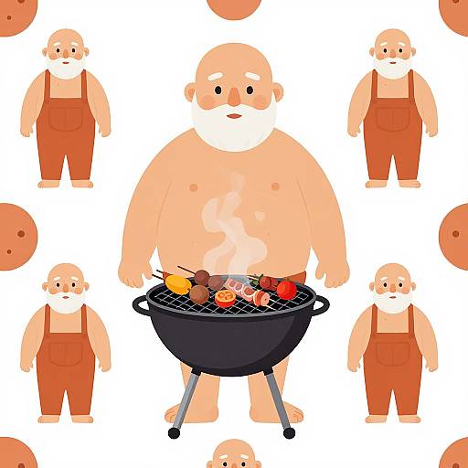 Photorealistic Patterned Barbecue Man