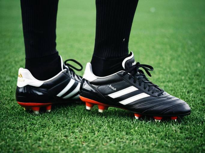 Close-Up Soccer Boots on Field