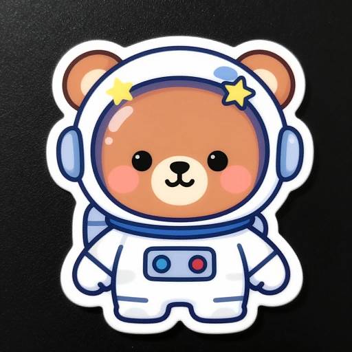 Cute Astronaut Bear Sticker