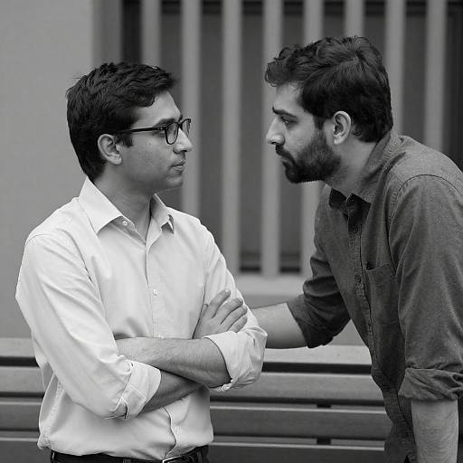 Intense Conversation in Black-and-White